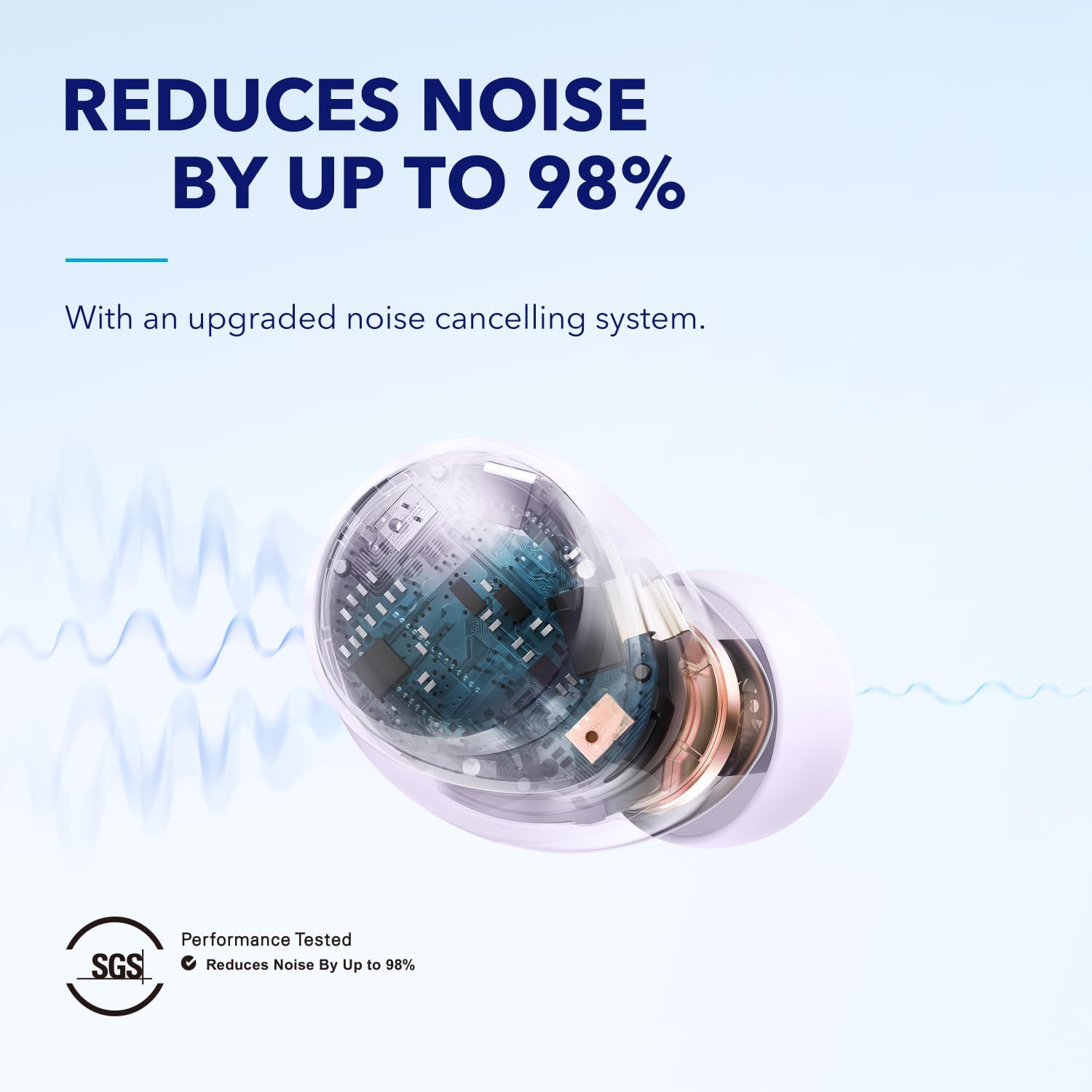 ANKER Soundcore Active Noise Cancelling Wireless Earbuds - Reduce Noise By Up to 98_ - Hi-Res Sound - Purple, Black, White, Blue, Green Earbuds