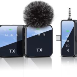 PQRQP Wireless Lavalier Microphone for iPhone, Android, Camera - Mini Microphone with Active Noise Cancelling