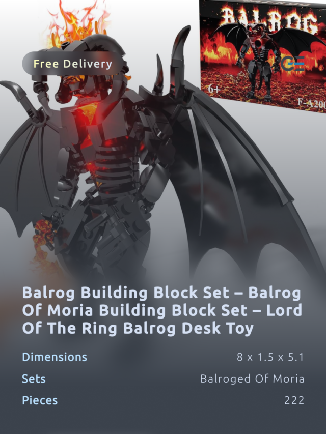 Balrog Building Block Set – Balrog of Moria Building Block Set – Lord Of The Ring Balrog Desk Toy By GODARSCUPPIE