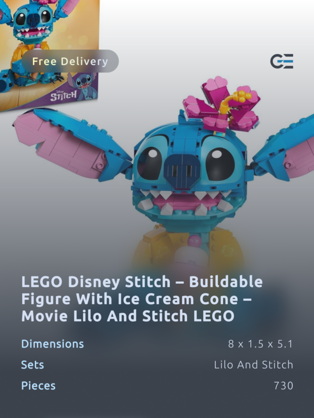 LEGO Disney Stitch – Buildable Figure with Ice Cream Cone – Movie Lilo and Stitch LEGO – LEGO 43249